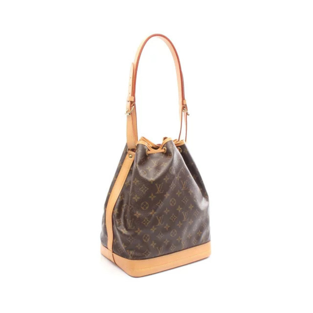 Louis Vuitton Monogram Brown Bag Leather Noe Canvas Shoulder Brown